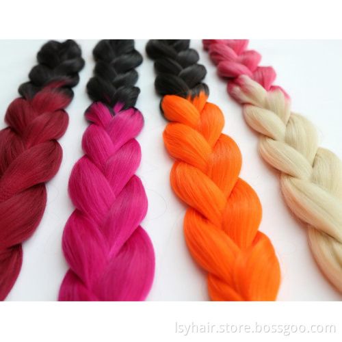 Ombre Color Synthetic Hair Super Jumbo Braids 24 inch Synthetic Two Tone High Temperature X pression Crochet Braids Hair